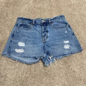 Distressed Denim Frayed Old Navy Slobby Straight 4 Cutoff Shorts Summer Festival